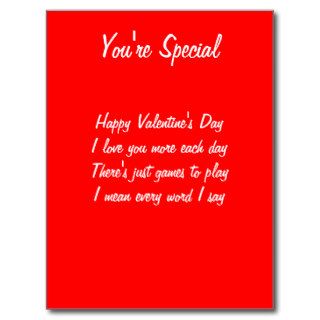 Valentine's day poem post card