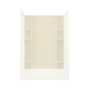 Sterling Plumbing Ensemble 3 1/2 in. x 60 in. x 72 1/2 in. One Piece Direct to Stud Shower Back with Backers Wall in Almond 72132106 47