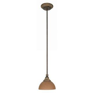 Nuvo 60/421 Mini Pendant With Hang Straight Canopy With Sepia Glass, Dorado Bronze   Ceiling Pendant Fixtures  