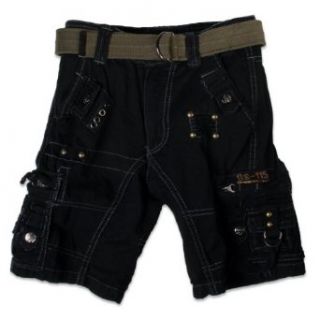 Chams Boys 2T 4T Twill Belted Jet Lag Cargo Short 4T Black Clothing