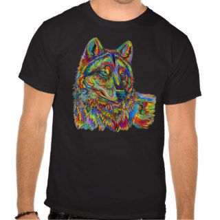 Psychedelic Wolf cutout T shirt