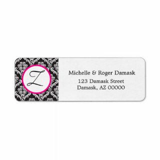 Elegant Damask Monogram Z Address Labels