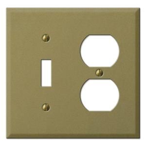Creative Accents 2 Gang Combination Wall Plate   Mild Antique Brass 9MAB106