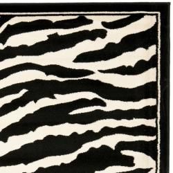 Lyndhurst Collection Zebra Black/ White Rug (7' Square) Safavieh Round/Oval/Square