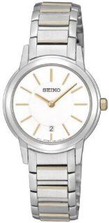 New Seiko Sxb423p1 Women's Two Tone Stainless Steel Gold Band Date Display Watch Watches