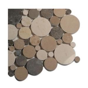 Splashback Tile Orbit Amber Circles Marble   6 in. x 6 in. Floor and Wall Tile Sample L4D8
