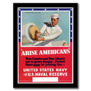 Arise Americans United States Navy Post Card