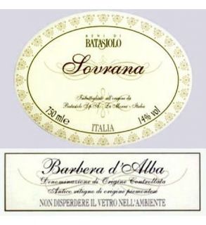 2008 Batasiolo Sovrana Barbera d'Alba DOC 750ml Wine