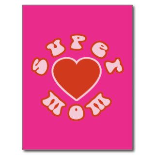 Cute Feminine & Girly Moms  Super Mom + Heart Postcards