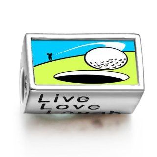 Soufeel Jewelry 925 Sterling Silver Golf Words Live Love Laugh European Charms Fit Pandora Chamilia Troll Beads Bracelets Jewelry