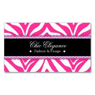 Zebra Print & Lace Elegant Business Cards