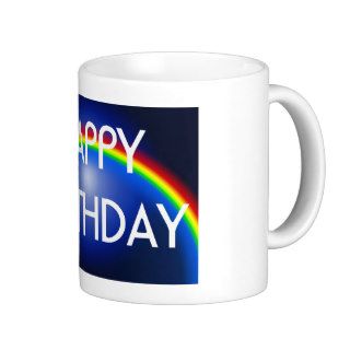 Happy Birthday Rainbow Planet Card Coffee Mugs