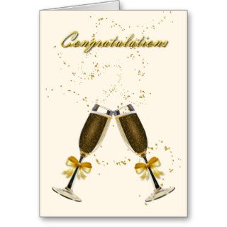 Champagne Toast Wedding Congratulations Custom Card