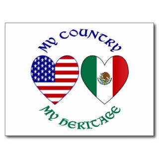 Mexico USA Country Heritage Postcard