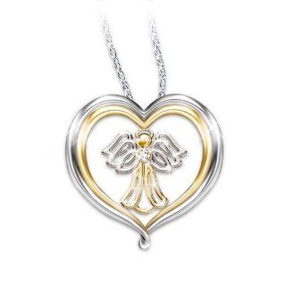 My Dear Granddaughter Heart Shaped Angel Pendant Necklace Jewelry Gift For Granddaughter by The Bradford Exchange Jewelry