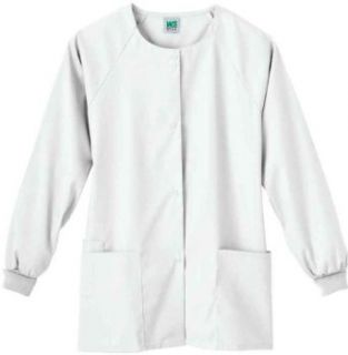 Fundamentals 14140 Women's Warm Up Jacket White Large Medical Scrubs Jackets Clothing