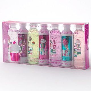 Simple Pleasures 7 Piece Sweet Shimmer Shower Gel & Body Lotion Gift Set/Vanilla/Candy/Cherry  Bath And Shower Gels  Beauty
