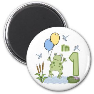 Froggy First Birthday Magnet