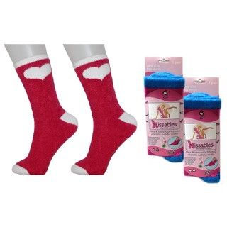 Lavender and Aloe Infused Chenille Socks (Pack of 2) Vintage Home Foot Care