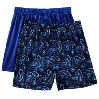 Croft & Barrow Men's 2 pk. Paisley Microfiber Knit Boxers (Small (28 30), Blue) at  Mens Clothing store