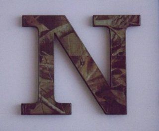11 Inch Tall Letter "N" Designer Wood Camouflage Mossy Oak Duck Tape Wall Dcor   Decorative Signs