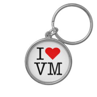 I love heart VM Key Chain