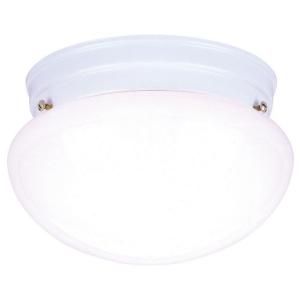 Westinghouse 2 Light Ceiling Fixture White Interior Flush Mount with White Glass 6661100