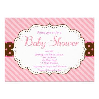 Pink Chic Chevron Baby Shower Invitation
