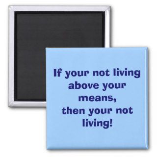 If your not living above your means,then your nfridge magnet