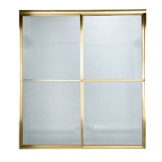 American Standard AM00.794436.094 Prestige 66" Tall Framed, Bypass, Hammered Glass Shower Door   Fits 54" to 56" W, Gold   Shower Bases  