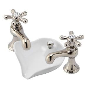 Pegasus Series 6100 8 in. Widespread 2 Handle Low Arc Bathroom Faucet in Brushed Nickel with Pop up Drain FS2AD202BNV