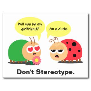 Funny Cartoon   Beetle Mistook Ladybug as a girl Postcards