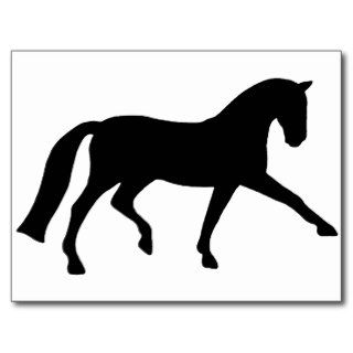 Extended Trot Dressage Horse (black) Postcard