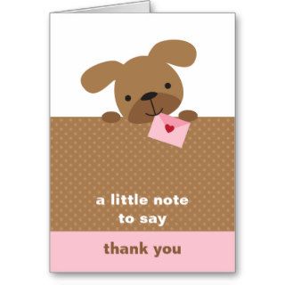 Little Dog Pink Thank You Card
