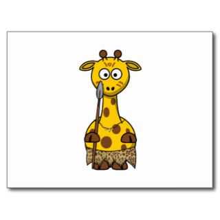 Native Giraffe Cartoon Post Card