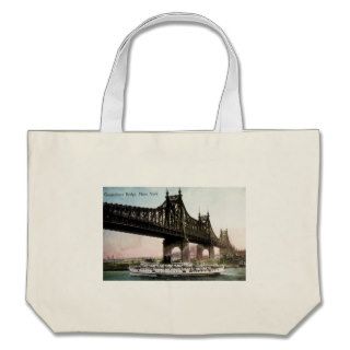 Queensboro Bridge to New York City Canvas Bags