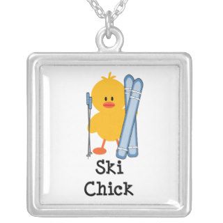 Ski Chick Sterling Silver Necklace