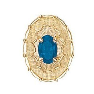 14 Karat Gold Blue Topaz Slide GS438 BT Charms Jewelry