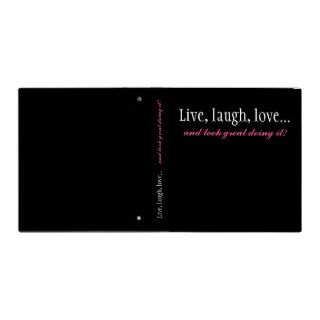 Live, Laugh, Love Women's Workout Journal 3 Ring Binders