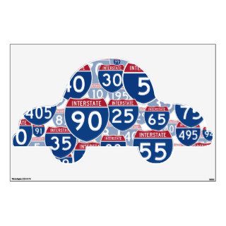 Collage of Interstate Highway Signs Wall Sticker