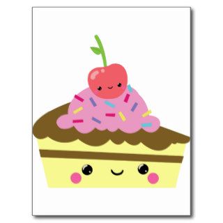 Cute Slice of Kawaii Ice Cream Cake Post Cards