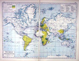 Antique Print of Hammerton Map C1920 Germany Peaceful Penetration World Brazil  