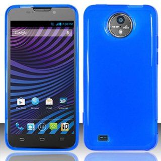 ZTE Vital N9810 (Sprint) One Piece TPU Rubber Fitted Mold Case Cover, Blue + LCD Clear Screen Saver Protector Cell Phones & Accessories