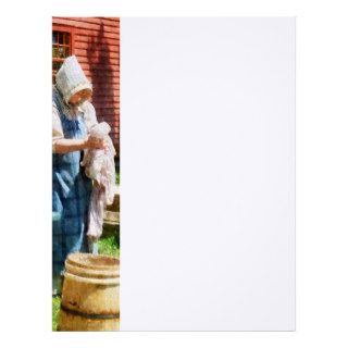 Lady Doing Laundry Letterhead Template