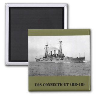 WW1 Navy Ship USS Connecticut (BB 18) Refrigerator Magnet