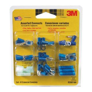 3M 03801NA Blue Assorted Connectors, For 16 to 14 Gauge Wires (Pack of 48) Electrical Tape