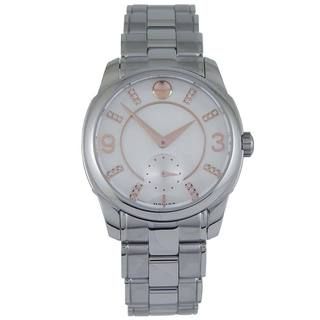 Movado Women's White Mother of Pearl Diamond Accented Watch Movado Men's Movado Watches