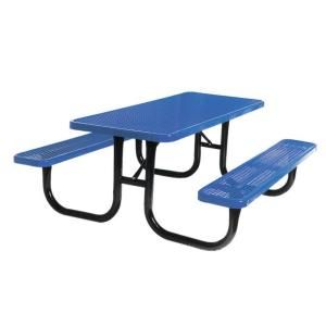 Ultra Play 6 ft. Diamond Blue Commercial Park Rectangular Table Portable PBK238 V6B