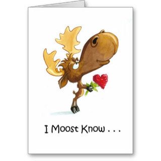 Moose Valentines Day Card