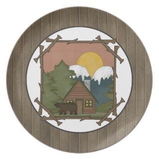 Country Cabin cartoon fun plate